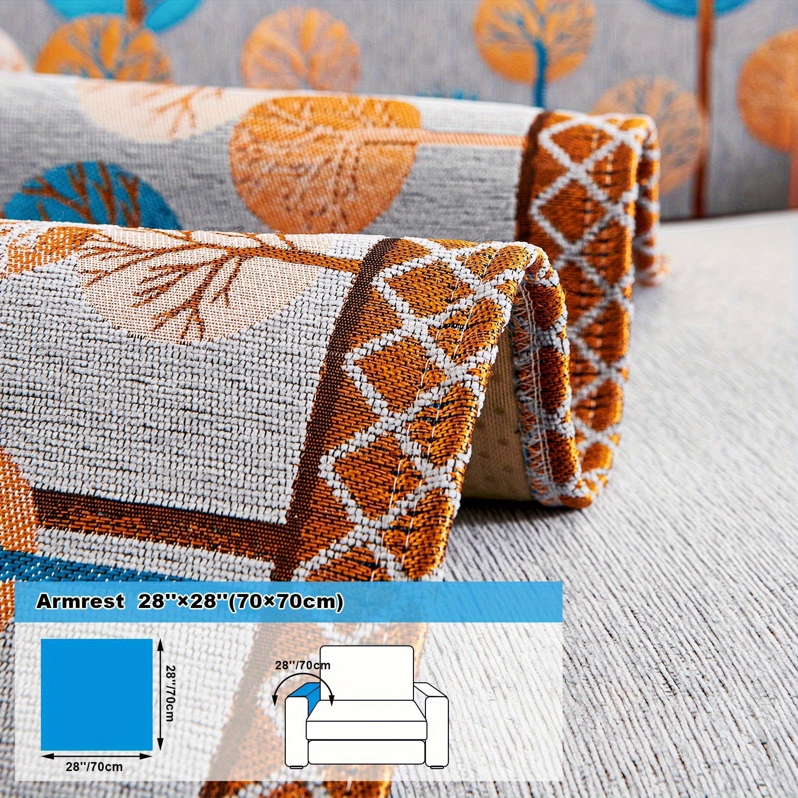 Capa de Sofá Chenille Estilo Boêmio 1pc, Capa para Sofá com Bordado Geométrico, Amigável para Cães, Protetor de Sofá Espesso e Macio, Capas Antiderrapantes para Almofadas, Protetor de Móveis, Decoração para Quarto Escritório Sala de Estar Casa, Melhore su