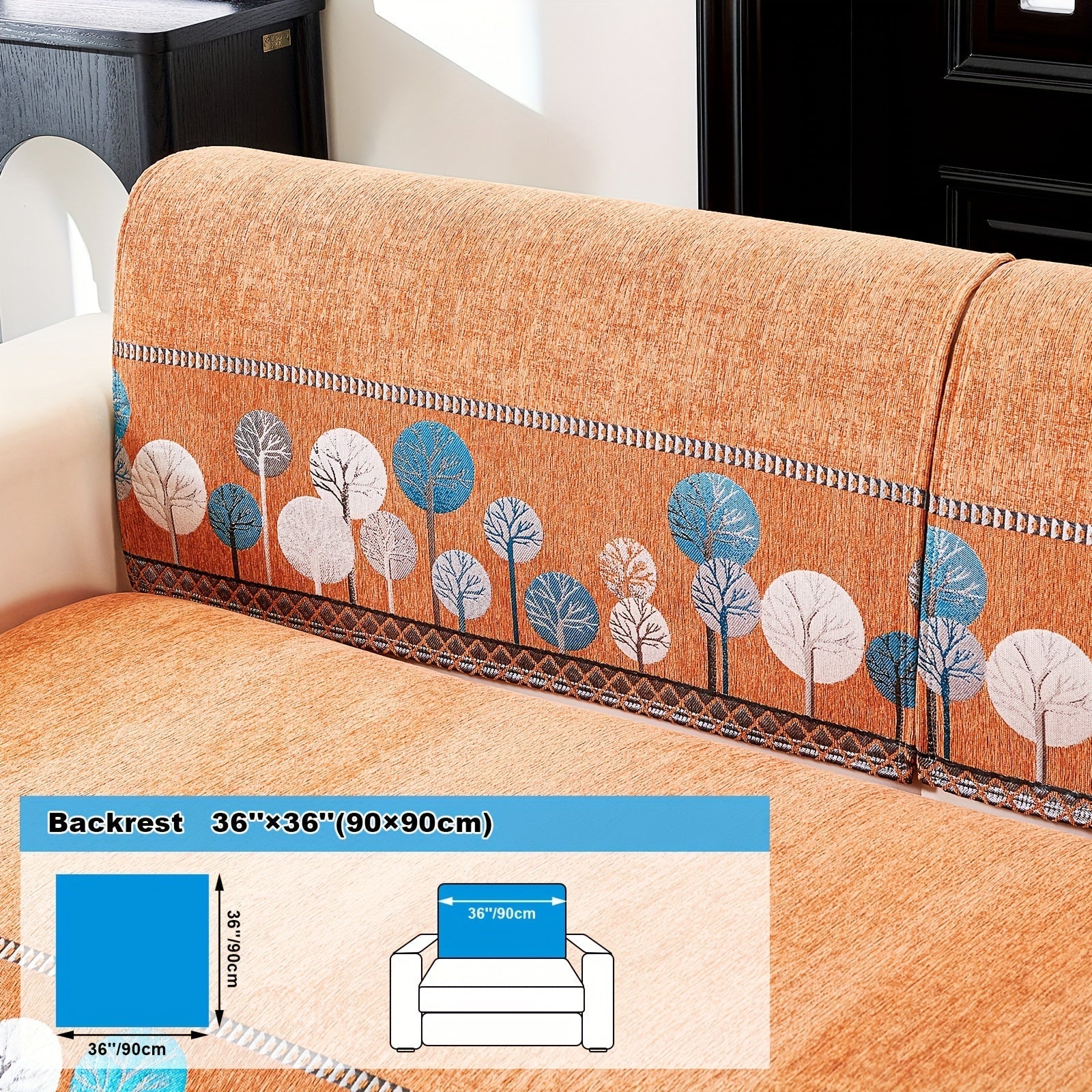 Capa de Sofá Chenille Estilo Boêmio 1pc, Capa para Sofá com Bordado Geométrico, Amigável para Cães, Protetor de Sofá Espesso e Macio, Capas Antiderrapantes para Almofadas, Protetor de Móveis, Decoração para Quarto Escritório Sala de Estar Casa, Melhore su