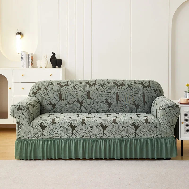 Capa de Sofá Folhas com Babado