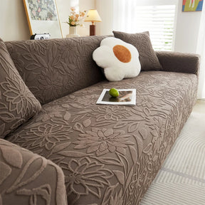 Capa de Sofá Jacquard Floral Impermeável para Casas com Pets