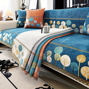Capa de Sofá Chenille Estilo Boêmio 1pc, Capa para Sofá com Bordado Geométrico, Amigável para Cães, Protetor de Sofá Espesso e Macio, Capas Antiderrapantes para Almofadas, Protetor de Móveis, Decoração para Quarto Escritório Sala de Estar Casa, Melhore su